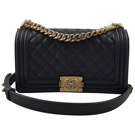 black chanel boy gold hardware|chanel black handbags.